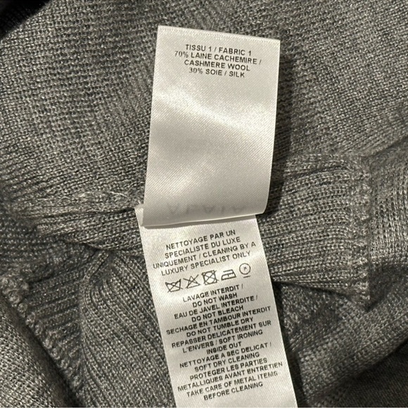 New Alaïa Cashmere & Silk Rib Turtleneck Sweater with Sash Size 36 FR - Picture 8 of 10